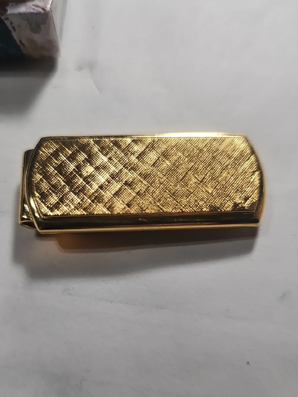 Pierre Cardin Gold Textured Rectangular Money Clip